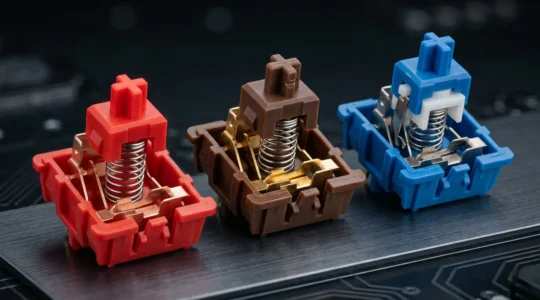 Comparaison visuelle des différents types de switchs mécaniques pour clavier gaming