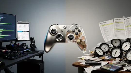 Comparaison visuelle entre modèles économiques abonnement et free-to-play dans le gaming