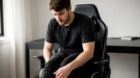 Comparaison entre un siège gaming baquet et la morphologie d'une personne de grande taille