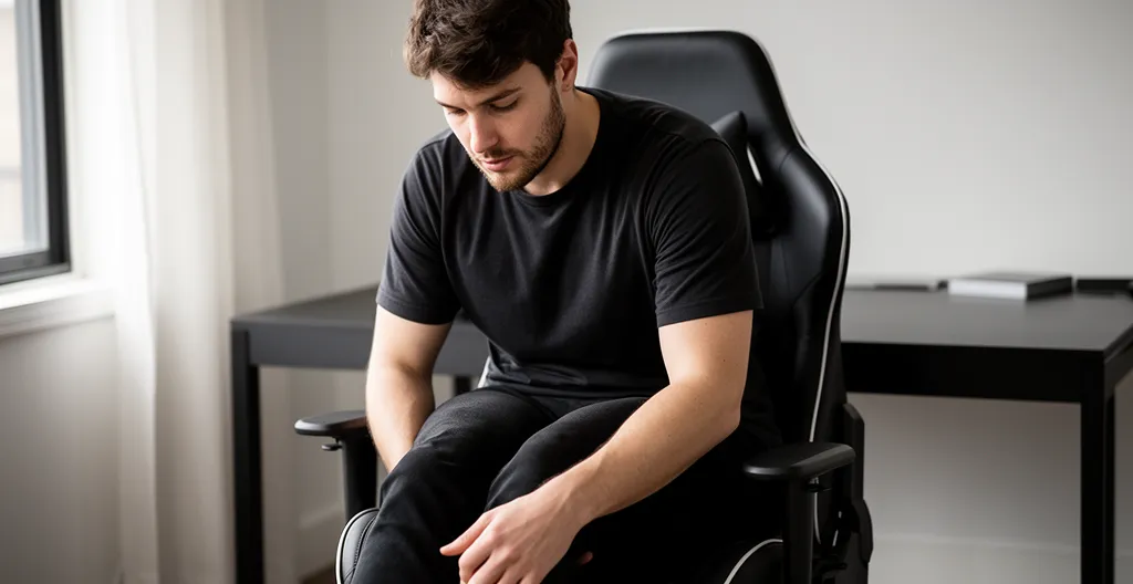 Comparaison entre un siège gaming baquet et la morphologie d'une personne de grande taille