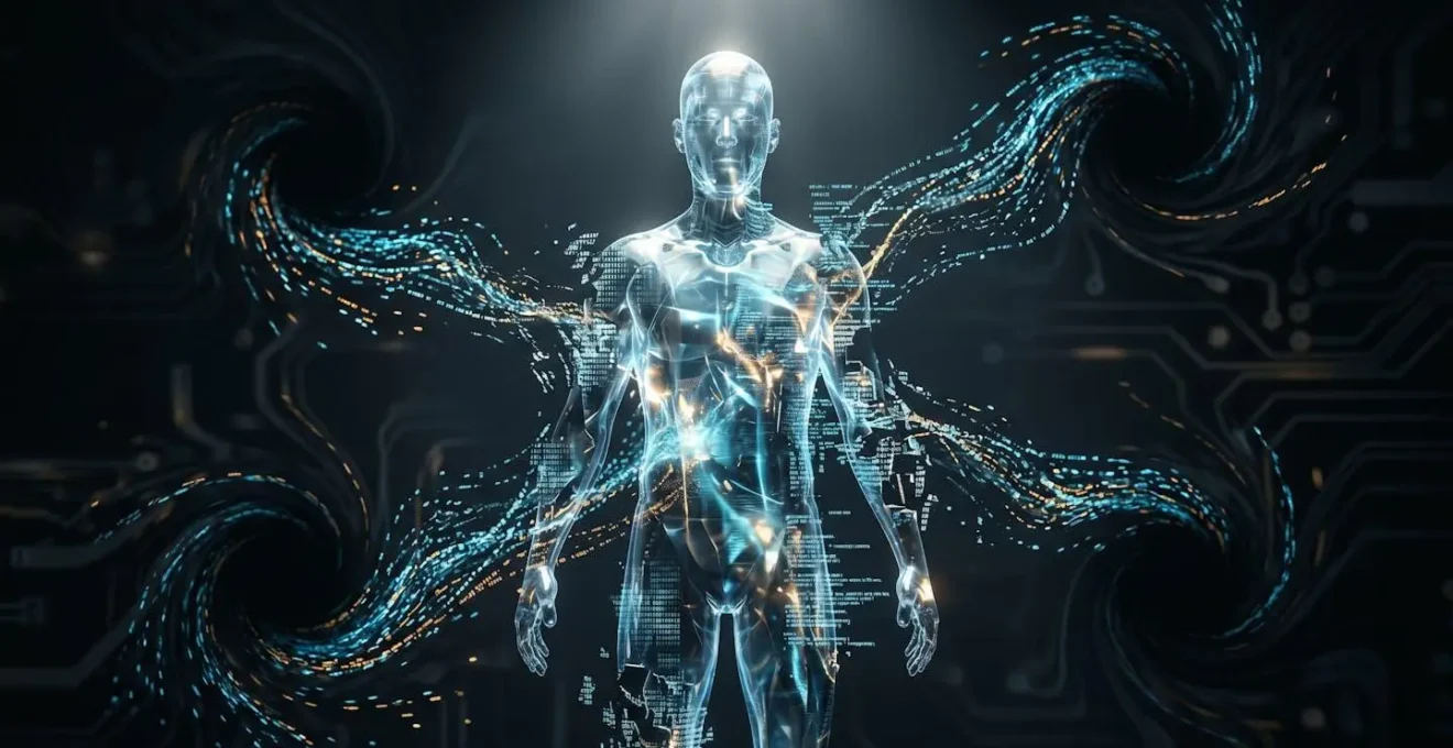 Représentation visuelle d'un avatar dont les données personnelles sont extraites sous forme de flux lumineux
