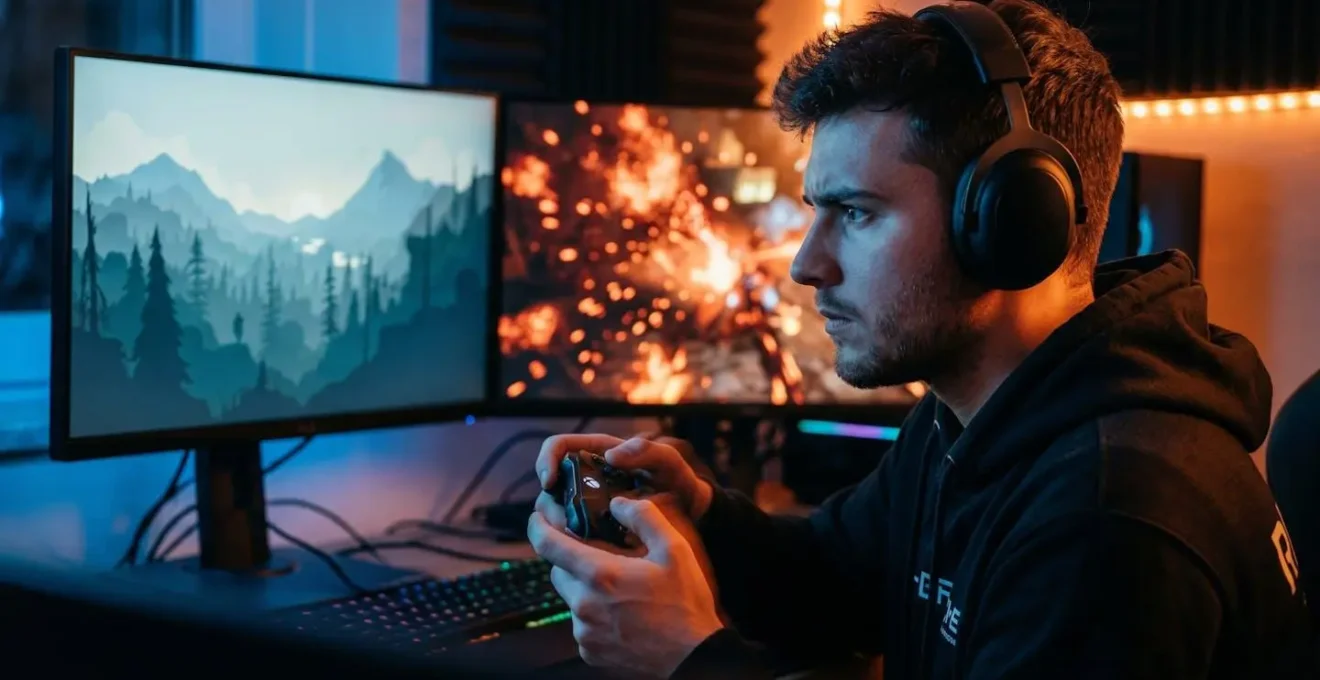 Contraste visuel entre gameplay contemplatif RPG et action dynamique