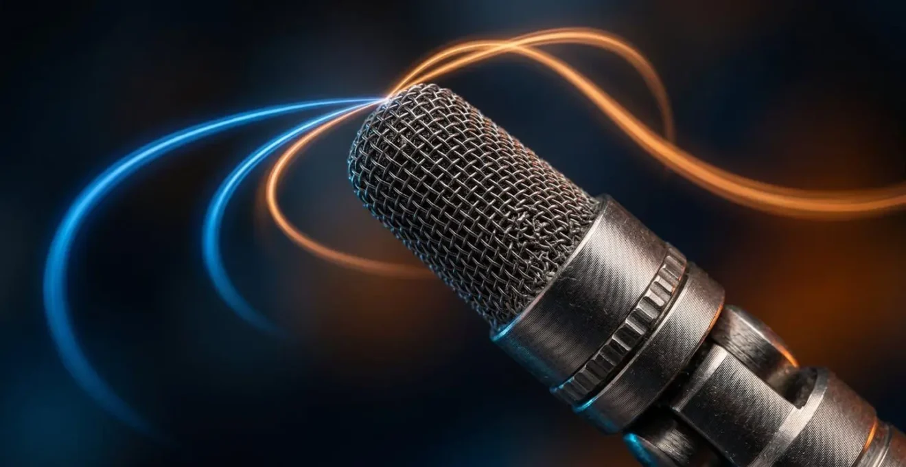 Vue macro d'une antenne Wi-Fi moderne avec des ondes lumineuses colorées symbolisant les différentes fréquences
